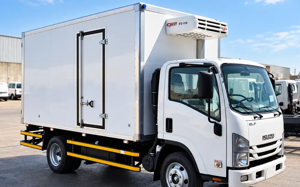 A refrigerated truck in service: pre-cooling shortens run hours and extends unit life.